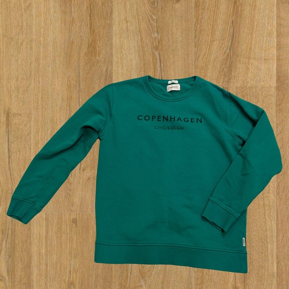 Men's Lindbergh Green Crewneck Sweater - Picture 2 of 6